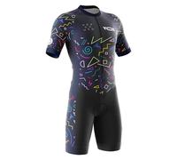 VOXCAUTQ Men's Triathlon Tri Suit Short Sleeve Quick-Drying Cycling Skinsuit,TriSuit for Swimming, for Cycling Training,Pro Trisuit und Triathlon with 3 Rear Pockets (Typ-3,XL)