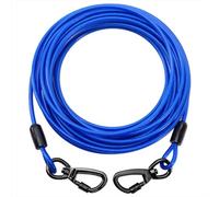 VOXGET 10FT Dog Tie Out Cable, Heavy Duty Dog Runner Lead with 360° Swivel Clips for Large Pets up to 500 lbs, Chew Proof Lockable Leash for Yard Camping Outdoor -Blue,10FT