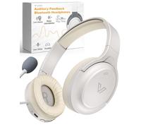 VOXii Auditory Feedback Wireless Headphones - Brain Training Bluetooth Headphones, Enhanced Speech, Language, Memory and Attention, for You and Your Children, Help with Autism ADHD (White)
