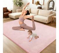 Voxirum 2 CM Thick Baby Play Mat, Area Rug Kids Rug for Girls Boys, Rose Memory Foam Mat, Educational Classroom Nursery Bedroom Play Mat, Non-slip Living Room Floor Carpet