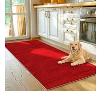 Voxirum Carpet Runner Non Slip Backing for Kitchen Floor Long Hallway Hall Runner Narrow Rugs Washable Kitchen Rug Extra Long Indoor Outdoor Mat for Entryway Hallways Kitchen Room Red 80 x 100cm