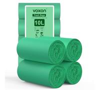 VOXON 100% Biodegradable Food Waste Bags, 10 L x 120 Counts Compostable Bin Liners with Extra Thick 24μm, EN13432 Certified Eco-Friendly Food Waste Bin Bags, 4 Rolls (120 Bags Total)