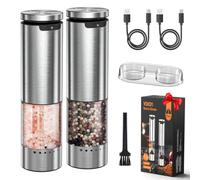 VOXON Electric Salt and Pepper Grinder Set,6 Grind Settings,Rechargeable