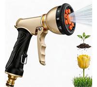 VOXON Hose Pipe Spray Gun, Heavy-Duty Metal Garden Hose Spray Gun with 9 Patterns, High Pressure Sprayer with Non-Slip Grip, for Plants Watering, Car Washing and Pet Showering