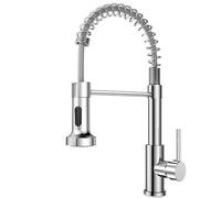 VOXON Kitchen Tap, Spring Kitchen Sink Mixer Taps, Commercial Faucet Single Handle Lever, High Arc Swivel 360° with 2 Spray Modes, S304 Stainless Steel Single-Lever Spring Water Tap