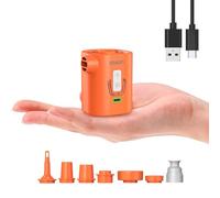 VOXON Portable Electric Pump for Inflatables, Mini Electric Air Pump, 3 Level Camping Light, 2000mAh Rechargeable Battery, Fast In/Deflating Air Pumps for Airbed, Pool Toys, Air Mattress, Vacuum Bags