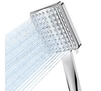 VOXON Shower Head High Pressure, Rainfall Shower Heads with 6 Spray Modes, Power Water Saving ShowerHead, Universal Square Shower Head, Handheld Large Rain Shower Heads for Electric Shower, Silver