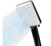 VOXON Shower Head High Pressure, Rainfall Shower Heads with 6 Spray Modes, Power Water Saving ShowerHead, Universal Square Shower Head, Handheld Large Rain Shower Heads for Electric Shower, Black