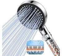 VOXON Shower Head High Pressure with Filter Power, Triple Filtration, Filter Shower Head with One-Touch Switch, 6 Modes High-Pressure Shower Head, Anti-Limescale Nozzles Shower Head for Home