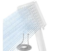 VOXON Square Shower Head and Hose Set, High Pressure Shower Heads with 6 Spray Modes, Universal Shower Head with 1.8m Stainless Hose, Handheld Large Rain Shower Heads for Low Water Pressure, White