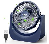 VOXON USB Desk Fan, Small Table Fan with 5 Speeds Adjustable Strong Wind, Personal Silent Bed Fan with 1.5M Cable, Portable Cooling Quiet Desktop Fan for Desktop Office Home Bedroom Kitchen