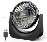 VOXON USB Desk Fan, Small Table Fan with 5 Speeds Adjustable Strong Wind, Personal Silent Bed Fan with 1.5M Cable, Portable Cooling Quiet Desktop Fan for Desktop Office Home Bedroom Kitchen