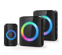 VOXON Wireless Doorbell, Door Bell Wireless Cordless, Waterproof IP65 Door Bells, Plug in Doorbells Chime with 2 Receivers, 120dB Lound with 1300ft Long Range and 5 Volume Levels 60 Melodies, Black