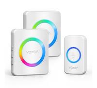 VOXON Wireless Doorbell, Door Bell Wireless Cordless, Waterproof IP65 Door Bells, Plug in Doorbells Chime with 2 Receivers, 120dB Lound with 1300ft Long Range and 5 Volume Levels 60 Melodies(White)