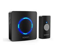 VOXON Wireless Doorbell, IP65 Waterproof Plug in Doorbell with 1,300feet / 400m Long Wireless Range, LED Flash Alerts, 60 Chimes, 5-Level Volume Door Bells Wireless Cordless (Black)