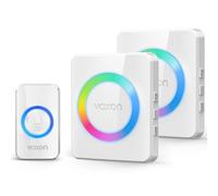 VOXON Wireless Doorbell, Waterproof IP65 Door Bell Wireless Cordless, White | Plug in Doorbells Chime with 2 Receivers, 120dB Lound with 1300ft Long Range and 5 Volume Levels 60 Melodies