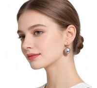 VoxorAI -EH5-Grey-High-end Pearl Earrings, Drop Earrings, Luxury, High-end Fashion, Niche, Versatile, New Arrival, Bestseller, 14mm