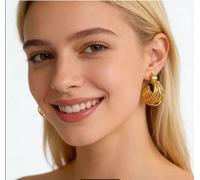 VoxorAI European and American style gold C-shaped circle earrings, stud earrings, all seasons