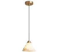VOXYPQ Modern Stone Hanging Lamp Copper Marble Shade Pendant Lighting Fixture White Alabaster Pendant Light for Bedroom Bedside Bathroom Dining Room Living Room Kitchen Island