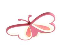 VOXYPQ Pink Lovely Butterfly LED Flush Mount Ceiling Light for Kids Room Modern Iron and Acrylic LED Lamp 3000K-6000K Dimmable Close to Ceiling Light Fixture for Bedroom Living Room