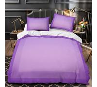 VOXYTMLWG 3D Design Printed 3 Pcs Bedding Set Bedroom Decor Super Purple Square Comforter Cover Washable Hypoallergenic for Girls,Kids,Teenagers Abstract Minimalist Quilt Cover Single（140x200cm）