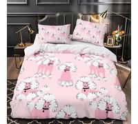 VOXYTMLWG 3D Design Printed 3-Piece Bedding Set Bedroom Decor Extra Pink Poodle Comforter Cover Breathable Wrinkle-Resistant for Girls,Teens,Boys Coon Animal Quilt Cover Double（200x200cm）