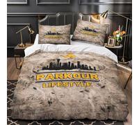 VOXYTMLWG 3D Design Printed 3-Piece Bedding Set Bedroom Decor Zipper Ultra Urban Parkour Action Quilt Cover Breathable All Season for Boys,Teenagers,Kids Dynamic Movement Duvet Cover King（220x240cm）