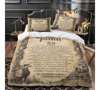 VOXYTMLWG 3D Design Printed 3-Piece Bedding Set Home Decor Extra Vintage Parchment Duvet Cover Washable Anti-allergic for Adults,Women,Boys Medieval Manuscript Comforter Cover King（220x240cm）