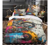 VOXYTMLWG 3D Design Printed 3-Piece Bedding Set Home Decor Ultra AbstractGraffiti Duvet Cover Anti-allergic All Season for Teenagers,Children,Women UrbanStreet Comforter Cover Single（135x200cm）