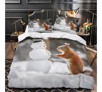 VOXYTMLWG 3D Design Printed 3 Pieces Bedding Set Bed Decor Design Winter Comforter Cover Washable Hypoallergenic for Boys,Girls,Adults Cute Animal Interaction Quilt Cover Double（200x200cm）