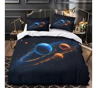 VOXYTMLWG 3D Design Printed 3 Pieces Bedding Set Home Decor Super Space Planets Duvet Cover Durable Easy Care for Adults,Youth,Children cosmic Galaxy Comforter Cover Super king（260x220cm）