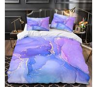 VOXYTMLWG 3D Print 3 Pcs Bedding Set Home Decor Hidden Zipper Super Purple Abstract Duvet Cover Easy Care Wrinkle-Resistant for Children,Adults,Women Modern Fluid Comforter Cover King（220x240cm）