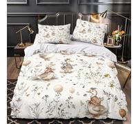 VOXYTMLWG 3D Print 3-Piece Bedding Set Home Decor Hidden Zipper Extra Duck Illustration Quilt Cover Washable All Season for Adults,Kids,Girls Vintage Whimsical Duvet Cover Single（135x200cm）