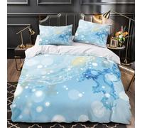VOXYTMLWG 3D Print 3 Pieces Bedding Set Bedroom Decor Design Digital Wave Duvet Cover Durable Easy Care for Teenagers,Women,Boys abstract Fluid Motion Comforter Cover Double（200x200cm）