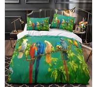 VOXYTMLWG 3D Print 3 Pieces Bedding Set Home Decor Hidden Zipper Extra Soft Colorful Birds Duvet Cover Easy Care Machine Washable for Teenagers,Girls,Youth Comforter Cover Super king（260x220cm）