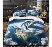 VOXYTMLWG 3D Print 3PCs Bedding Set Home Decor Zipper Super Soft Global Strategy Quilt Cover Durable Wrinkle-Resistant for Adults,Kids,Girls Fantasy Digital Duvet Cover Single（140x200cm）