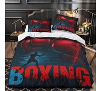 VOXYTMLWG 3D Printed 3 Pcs Bedding Set Bed Decor Design Ultra Boxing Gloves Action Quilt Cover Durable Machine Washable for Youth,Adults,Teens fighting Sport Poster Duvet Cover Super king（260x220cm）