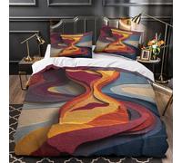VOXYTMLWG 3D Printed 3 Pcs Bedding Set Home Decor Design Extra Time Flow Comforter Cover Hypoallergenic All Season for Kids,Adults,Teenagers Abstract Layered Quilt Cover Double（200x200cm）