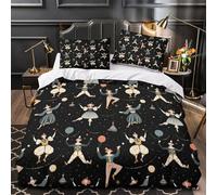 VOXYTMLWG 3D Printed 3-Piece Bedding Set Bedroom Decor Extra Circus Performers Duvet Cover Durable Hotel Quality for Girls,Youth,Adults Vintage Comforter Cover King（220x240cm）
