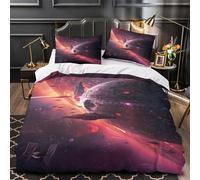 VOXYTMLWG 3D Printed 3-Piece Bedding Set Room Decor Hidden Zipper Super Space Battle Comforter Cover Washable Hypoallergenic for Kids,Adults,Women scifi Cosmic Warfare Quilt Cover Double（200x200cm）
