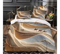 VOXYTMLWG 3D Printed 3 Pieces Bedding Set Home Decor Super Desert Journey Duvet Cover Breathable All Season for Children,Teenagers,Women Minimalist Comforter Cover Super king（260x220cm）