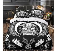 VOXYTMLWG 3D Printed 3 Pieces Bedding Set Room Decor Hidden Zipper Super Soft Witchcraft Symbols Quilt Cover Durable Easy Care for Adults,Women,Teens Gothic Occult Duvet Cover Double（200x200cm）