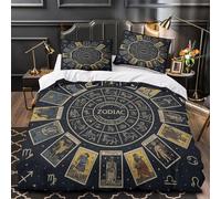 VOXYTMLWG 3D Printed 3PCs Bedding Set Room Decor Hidden Zipper Super Soft Zodiac Signs Quilt Cover Durable All Season for Teens,Adults,Women Vintage Astrology Duvet Cover King（220x240cm）