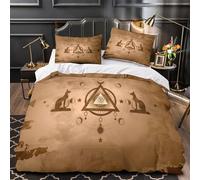 VOXYTMLWG 3D Printed 3PCs Bedding Set Room Decor Zipper Super Soft Mystic Symbol Quilt Cover Durable Hotel Quality for Girls,Youth,Teenagers esoteric Duvet Cover King（220x240cm）