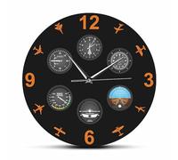 VOYADE Modern Wind Aviation Aircraft Printing Painting Wall Clock, Flying Instrument Aviation Aircraft Decorative Clock Wall Clock