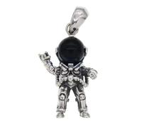 VOYADE S925 Sterling Silver Astronaut with Gemstone Pendant, Men And Women's Personalised Hundred Matching Sterling Silver Gemstone Pendant Necklace,Silver,Single Pendant