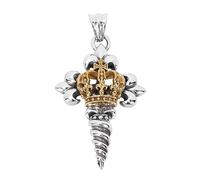 VOYADE S925 Sterling Silver Cross Flower Crown Spiral Pattern Pendant, Women's Fashion Brand Personalized Fashion Versatile Sterling Silver Pendant Necklace,Silver,Pendant + Chain 70cm
