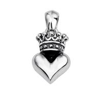 VOYADE S925 Sterling Silver Heavy Style Crown Heart Pendant, Men And Women Simple Personality Sterling Silver Pendant Necklace,Silver,Pendant + Chain 55cm