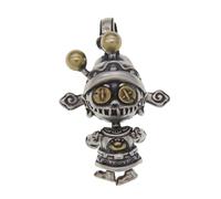 VOYADE S925 Sterling Silver Little Wealth God Witch Doll Pendant, Vintage Personalized Fashion Versatile Sterling Silver Pendant Necklace,Silver,Pendant + Chain 70cm