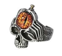 VOYADE S925 Sterling Silver Men's Personalised Ring, Split-Earth Ghost's Eye Open Ring,Silver,8